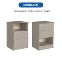 Ver imagem 6 de Mesa Cabeceira 2 Gavetas Aurora 42,5cm x 65,5cm x 38,8cm Cinza