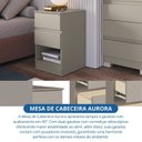 Ver imagem 7 de Mesa Cabeceira 2 Gavetas Aurora 42,5cm x 65,5cm x 38,8cm Cinza