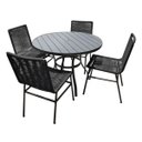 Ver imagem 2 de Conjunto Mesa Prime em Alumínio Ripado 1,00m com 4 Cadeiras Corda Náutica Preto