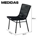 Ver imagem 5 de Conjunto Mesa Prime em Alumínio Ripado 1,00m com 4 Cadeiras Corda Náutica Preto