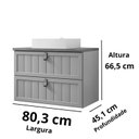 Ver imagem 3 de Gabinete de Banheiro Sense com Cuba 80cm Pistache/freijo - Mgm