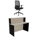 Ver imagem 2 de Balcão de Atendimento para Loja e Recepção Comercial 120x60cm + Cadeira de Escritório Ergonômica