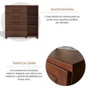 Ver imagem 6 de Cômoda para Quarto 5 Gavetas e 1 Porta Madeira Maciça Ouro Marrom/Café