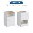 Ver imagem 6 de Mesa Cabeceira 2 Gavetas Aurora 65,5cm x 42,5cm 38,8cm Branco