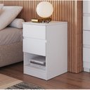 Ver imagem 1 de Mesa Cabeceira 2 Gavetas Aurora 65,5cm x 42,5cm 38,8cm Branco