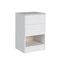 Ver imagem 3 de Mesa Cabeceira 2 Gavetas Aurora 65,5cm x 42,5cm 38,8cm Branco