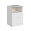 Ver imagem 4 de Mesa Cabeceira 2 Gavetas Aurora 65,5cm x 42,5cm 38,8cm Branco