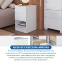 Ver imagem 7 de Mesa Cabeceira 2 Gavetas Aurora 65,5cm x 42,5cm 38,8cm Branco