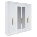 Ver imagem 2 de Guarda Roupa Casal 6 Portas Lugano com Espelho Branco