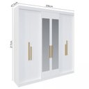 Ver imagem 3 de Guarda Roupa Casal 6 Portas Lugano com Espelho Branco