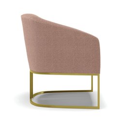 Poltrona Decorativa Industrial Dourado Stella Bouclê D03 Rose - 5 Poltrona Decorativa Industrial Dourado Stella Bouclê D03 Rose - 5