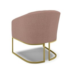 Poltrona Decorativa Industrial Dourado Stella Bouclê D03 Rose - 4 Poltrona Decorativa Industrial Dourado Stella Bouclê D03 Rose - 4