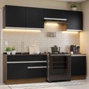 Ver imagem 1 de Armário de Cozinha Completa 260cm Rustic/Preto Glamy Madesa 04