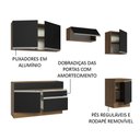 Ver imagem 5 de Armário de Cozinha Completa 260cm Rustic/Preto Glamy Madesa 04