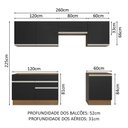 Ver imagem 4 de Armário de Cozinha Completa 260cm Rustic/Preto Glamy Madesa 04