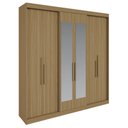 Ver imagem 2 de Guarda Roupa Casal 6 Portas Lugano com Espelho Marrom/Cedro
