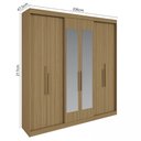 Ver imagem 4 de Guarda Roupa Casal 6 Portas Lugano com Espelho Marrom/Cedro