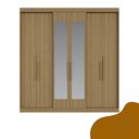 Ver imagem 3 de Guarda Roupa Casal 6 Portas Lugano com Espelho Marrom/Cedro