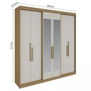 Ver imagem 4 de Guarda-roupa Casal 6 Portas Lugano com Espelho