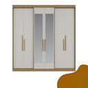 Ver imagem 3 de Guarda-Roupa Casal 6 Portas Lugano com Espelho Branco/Cedro/Off White