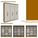 Ver mais imagens de Guarda-Roupa Casal 6 Portas Lugano com Espelho Branco/Cedro/Off White