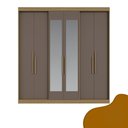 Ver imagem 4 de Guarda Roupa Casal 6 Portas Lugano com Espelho Cinza/Cedro/Fendi