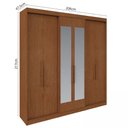 Ver imagem 3 de Guarda Roupa Casal 6 Portas Lugano com Espelho Marrom/Carvalho