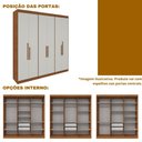 Ver mais imagens de Guarda Roupa Casal 6 Portas Lugano com Espelho Branco/Carvalho/Off White