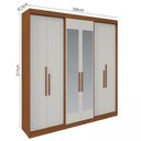 Ver imagem 4 de Guarda Roupa Casal 6 Portas Lugano com Espelho Branco/Carvalho/Off White