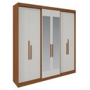 Ver imagem 2 de Guarda Roupa Casal 6 Portas Lugano com Espelho Branco/Carvalho/Off White