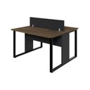 Ver imagem 2 de Plataforma Dupla 1,20 m X 1,20 m com Divisória e Caixas de Tomadas Pés Metal F5 Office Cor:Málaga