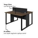 Ver imagem 6 de Plataforma Dupla 1,20 m X 1,20 m com Divisória e Caixas de Tomadas Pés Metal F5 Office Cor:Málaga