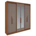 Ver imagem 2 de Guarda-Roupa Casal 6 Portas Lugano com Espelho Cinza/Carvalho/Fendi