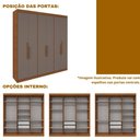 Ver mais imagens de Guarda-Roupa Casal 6 Portas Lugano com Espelho Cinza/Carvalho/Fendi