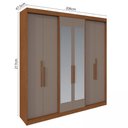 Ver imagem 4 de Guarda-Roupa Casal 6 Portas Lugano com Espelho Cinza/Carvalho/Fendi