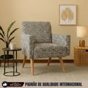 Ver imagem 3 de Poltrona Cadeira Suede Pé Palito Confortável Multicolorido Geométrico