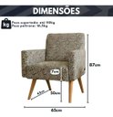 Ver imagem 4 de Poltrona Cadeira Suede Pé Palito Confortável Multicolorido Geométrico