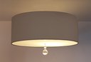 Ver imagem 2 de Luminária Plafon com Cristal Cúpula Preto 50x15 3E27