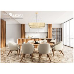 Pendente Trinity Retangular 85cm - 1 Luz Adrilustres Marfim - 2