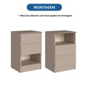Ver imagem 6 de Mesa Cabeceira 2 Gavetas Aurora Marrom