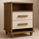 Ver imagem 2 de Mesa de Cabeceira com Prateleira Gavetas Pés Cielo Canela