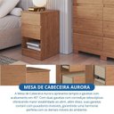 Ver imagem 7 de Mesa Cabeceira 2 Gavetas Aurora 65,5cm x 42,5cm x 38,8cm Marrom