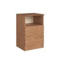 Ver imagem 3 de Mesa Cabeceira 2 Gavetas Aurora 65,5cm x 42,5cm x 38,8cm Marrom