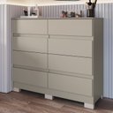 Ver imagem 1 de Cômoda para Quarto 8 Gavetas Lara Cinza/Níquel