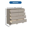 Ver imagem 5 de Cômoda para Quarto 8 Gavetas Lara Cinza/Níquel