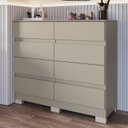 Ver imagem 1 de Cômoda para Quarto 8 Gavetas Lara Cinza/Níquel