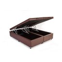Ver imagem 1 de Base Cama Box Baú Blindado Bipartido King Size Corino Marrom 43x193x203