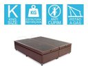 Ver imagem 2 de Base Cama Box Baú Blindado Bipartido King Size Corino Marrom 43x193x203