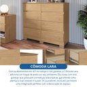 Ver imagem 6 de Cômoda 8 Gavetas Lara 108cm x 97cm x 45,3cm Marrom/Angelin