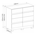 Ver imagem 7 de Cômoda 8 Gavetas Lara 108cm x 97cm x 45,3cm Marrom/Angelin